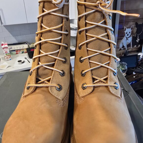 Timberland Authentics Teddy Fleece Fold Down Boots Wheat Nubuck Women's SZ 8 NEW - Picture 5 of 16